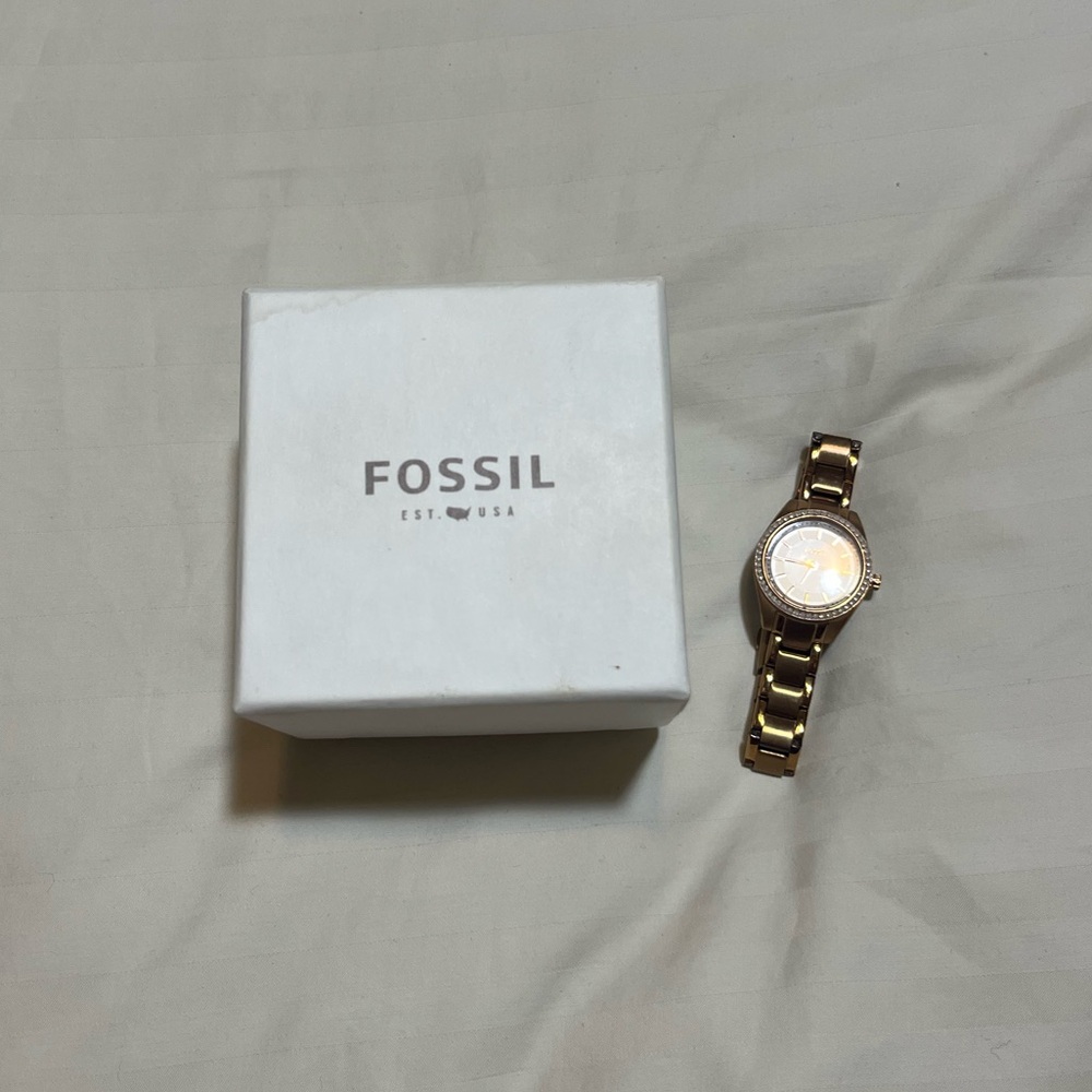 Fossil Gold-Tone Ladies Watch with Box